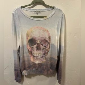 Wildfox Soft Sweatshirt Skull Pastel size medium